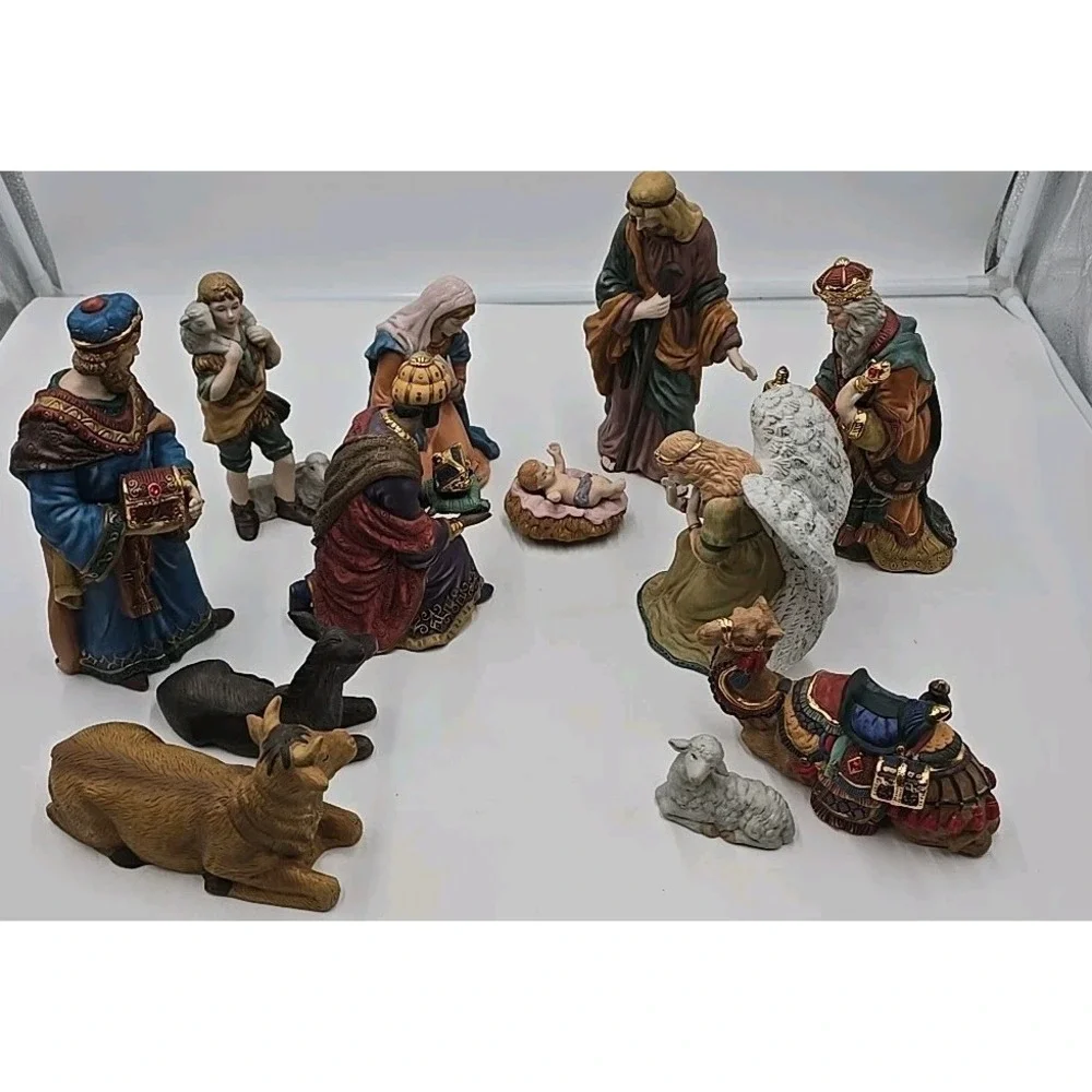 Kirkland Nativity 13-piece Set Hand Painted Porcelain Christmas Figurines Only